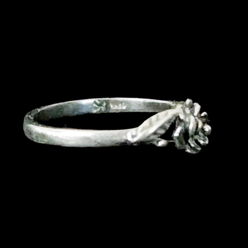 Vintage Delicate 925 Sterling Silver Floral Rose Ring - Picture 3 of 7